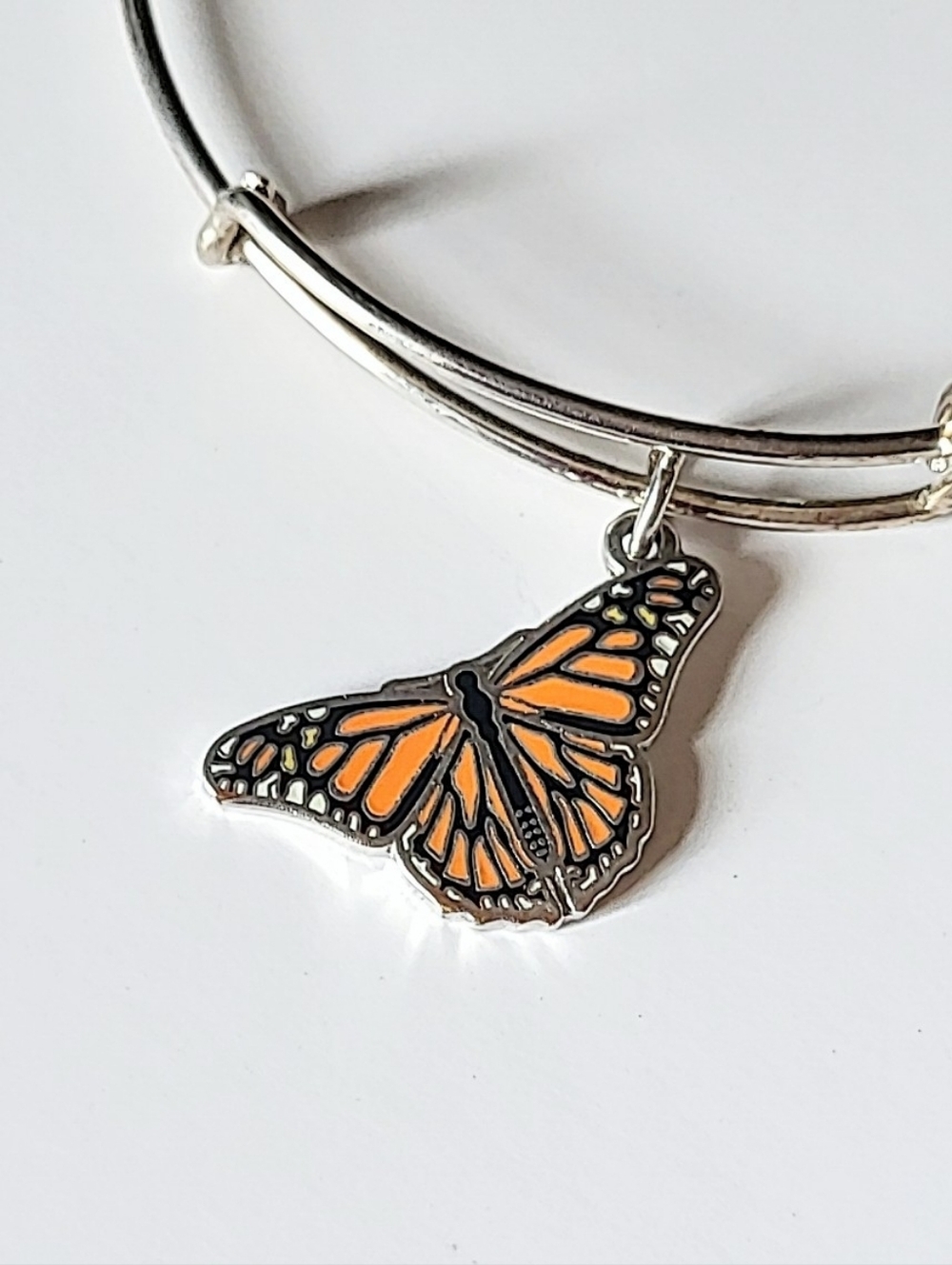 Alex and Ani Monarch Butterfly Enamel Charm Bangle Bracelet
